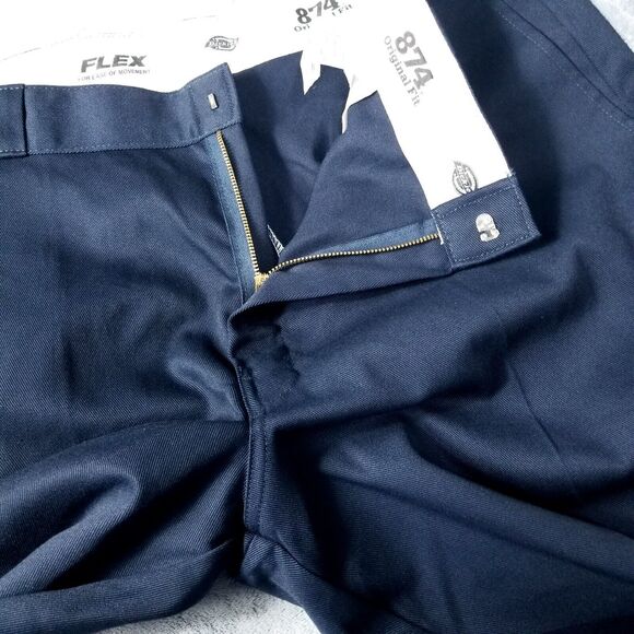 Dickies Pants Mens 40×30 Blue 874 Original FIT Flat front - Picture 8 of 12